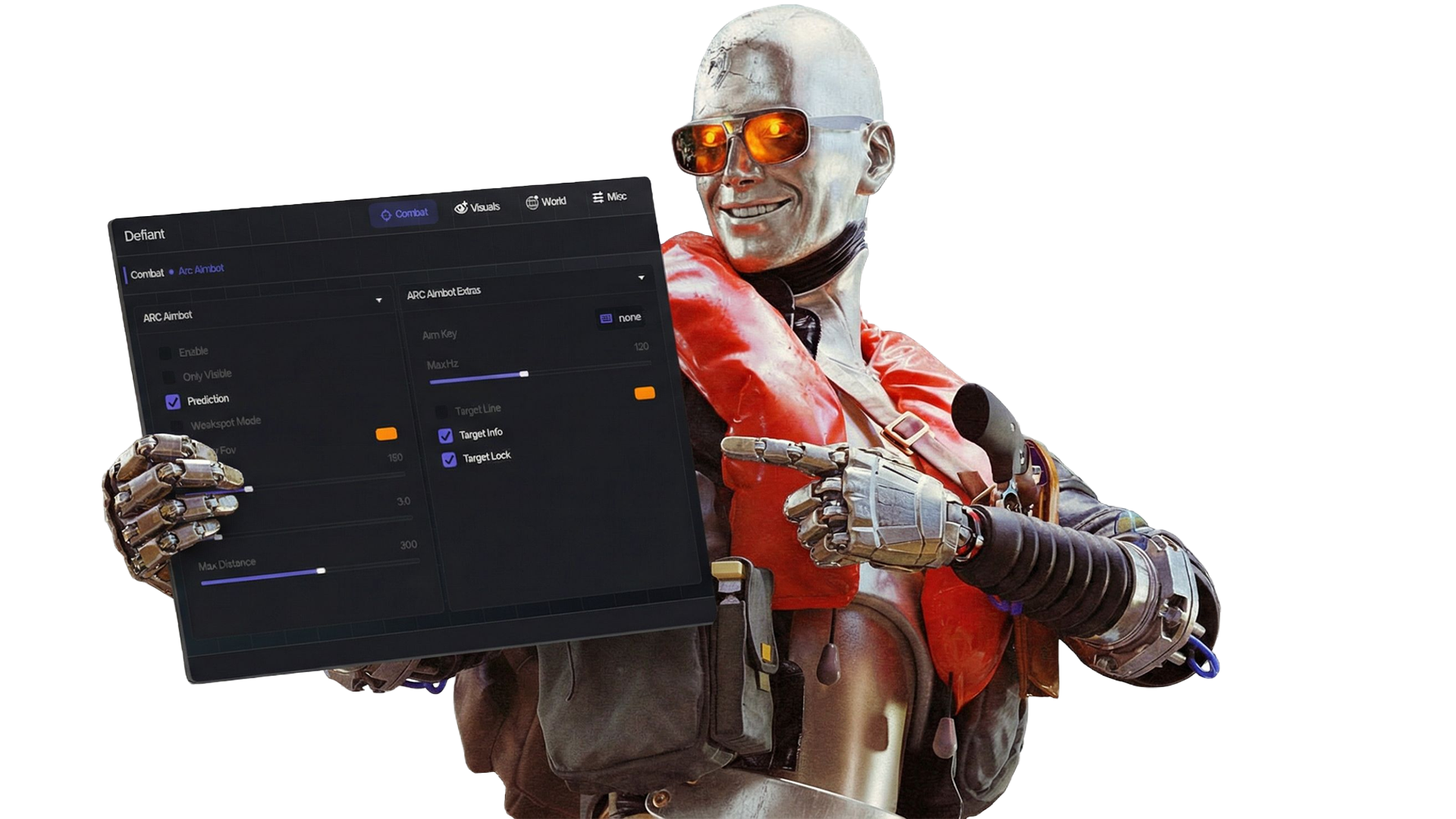 Defiant Arc Raiders cheat menu showcase